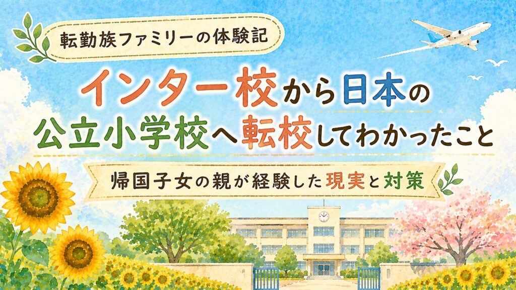 インター校から日本の公立小学校へ転校してわかったこと