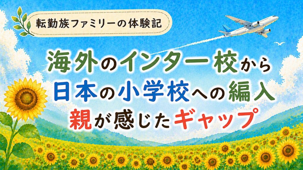 海外のインター校から日本の小学校への編入｜親が感じたギャップ